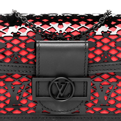 Louis Vuitton Patent Calfskin Laced Monogram Dauphine Chain Wallet Black 7 of 10