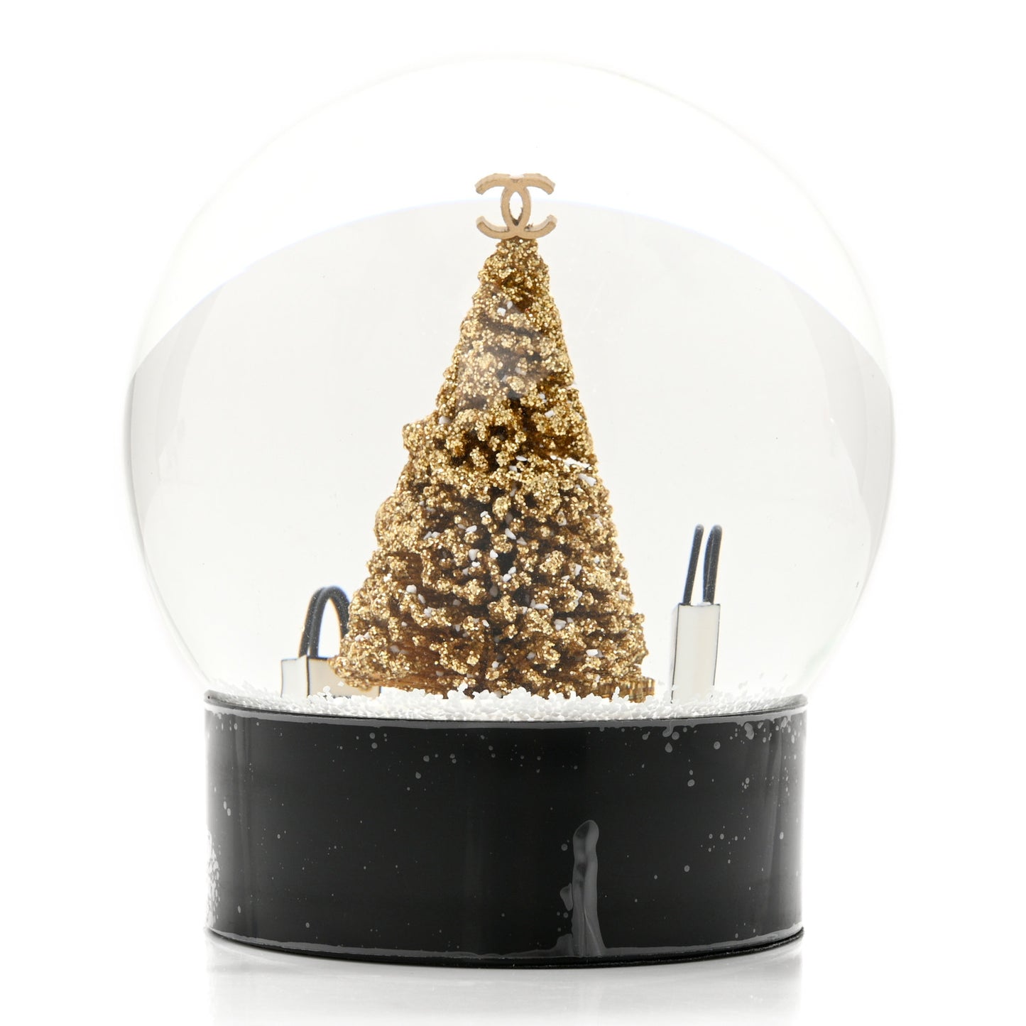 Glass Christmas Tree Shopping Bag Snow Globe