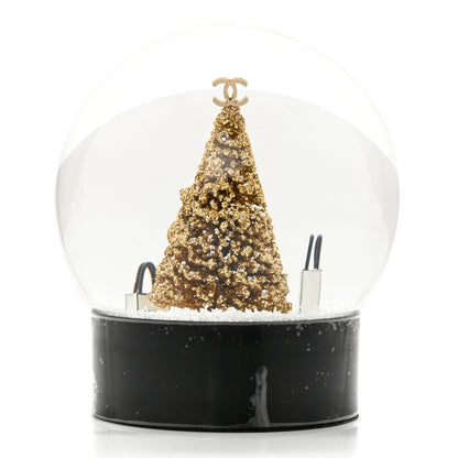 Chanel Glass Christmas Tree Shopping Bag Snow Globe 4 of 6