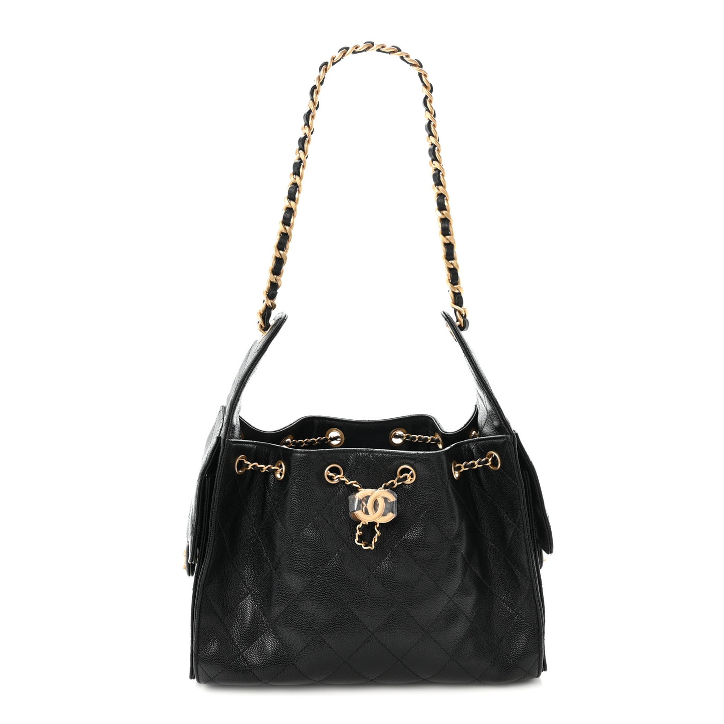 Caviar Quilted Small Chanel 25 Handbag Black