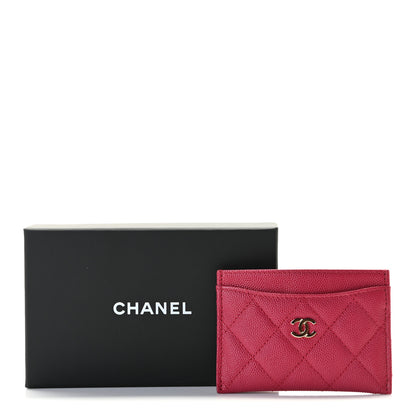 Chanel Caviar Quilted Card Holder Dark Pink 4 of 9