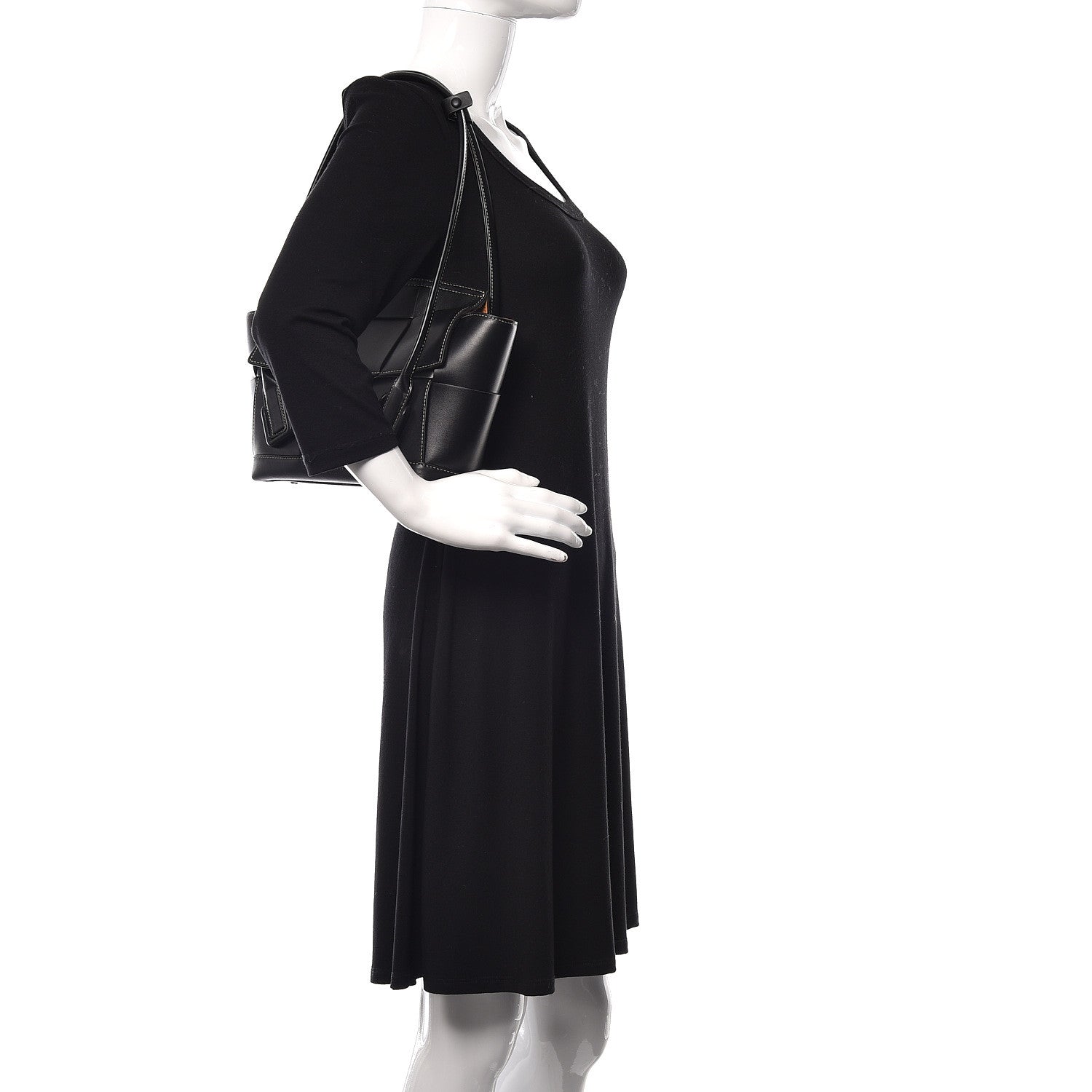 Bottega Veneta French Calfskin Maxi Intrecciato Small Arco Black 2 of 16