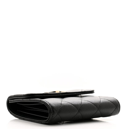 Chanel Caviar Crystal Quilted Small Flap Wallet Black 4 of 9