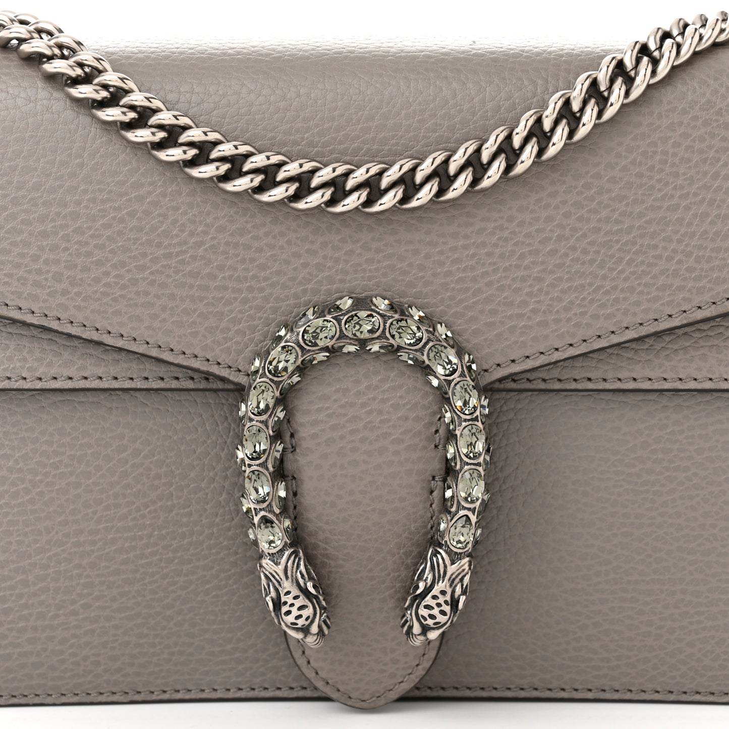 Pebbled Calfskin Small Dionysus Shoulder Bag Dusty Grey