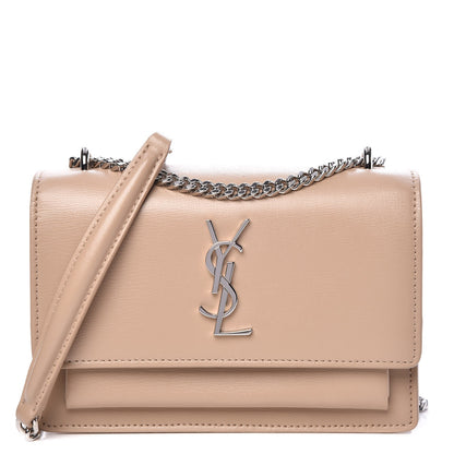 Saint Laurent Calfskin Monogram Sunset Chain Wallet Dark Beige 1 of 9