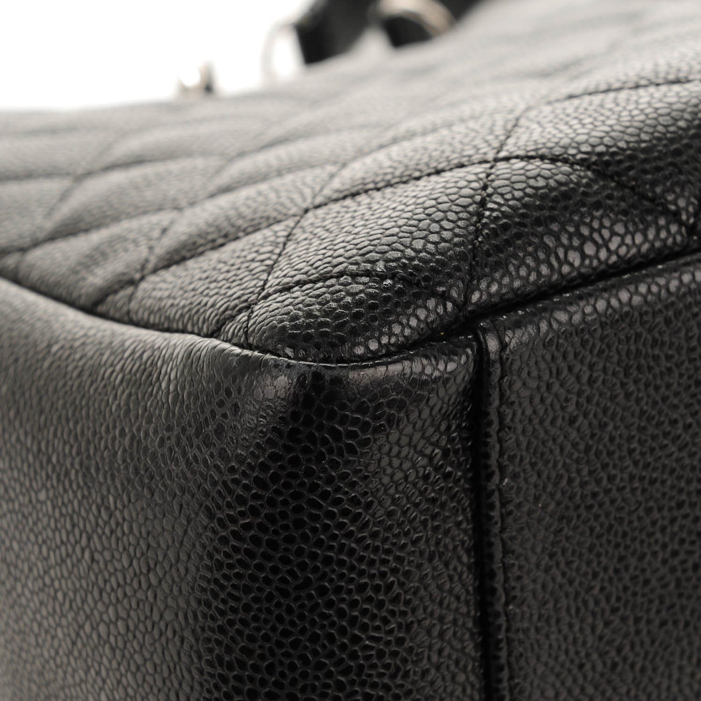 Caviar Quilted Grand Shopping Tote GST Black
