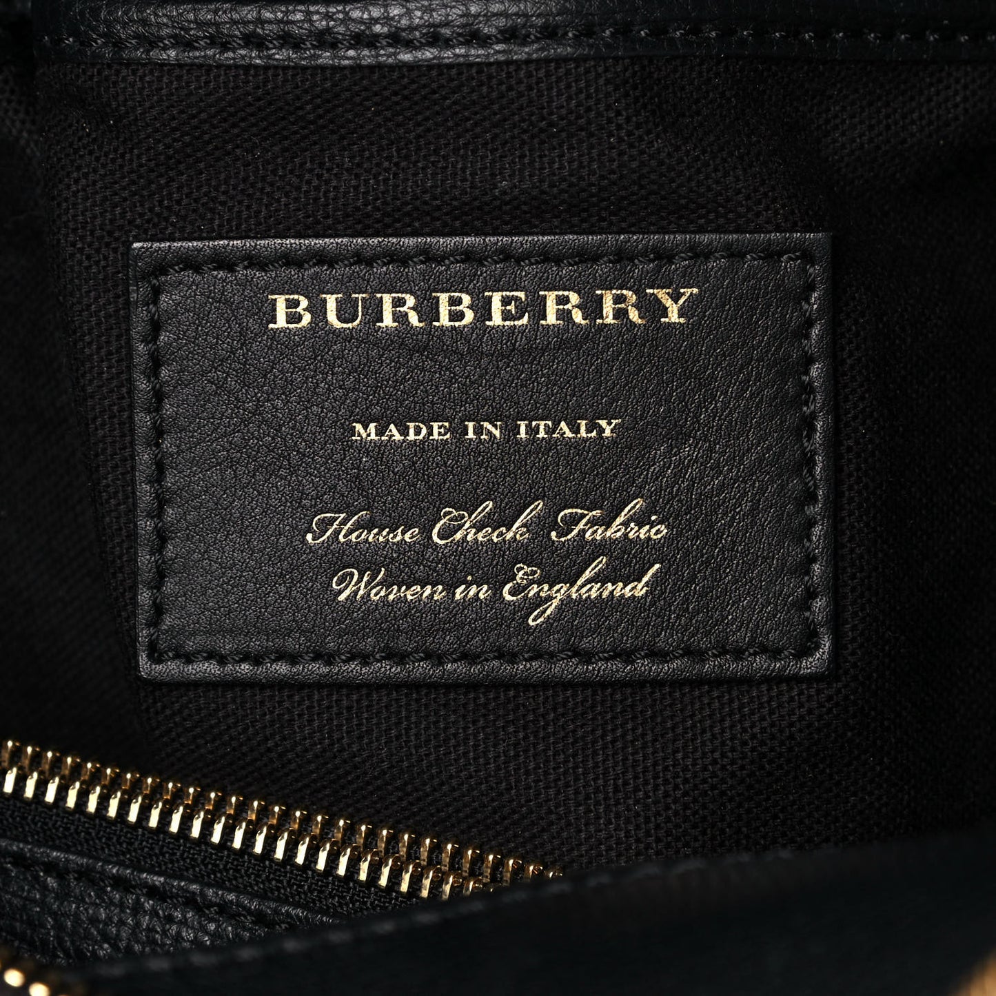 Grainy Calfskin House Check Mason Diaper Tote Black