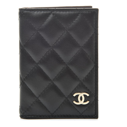 Chanel Lambskin Quilted Card Holder Wallet Black 1 of 8