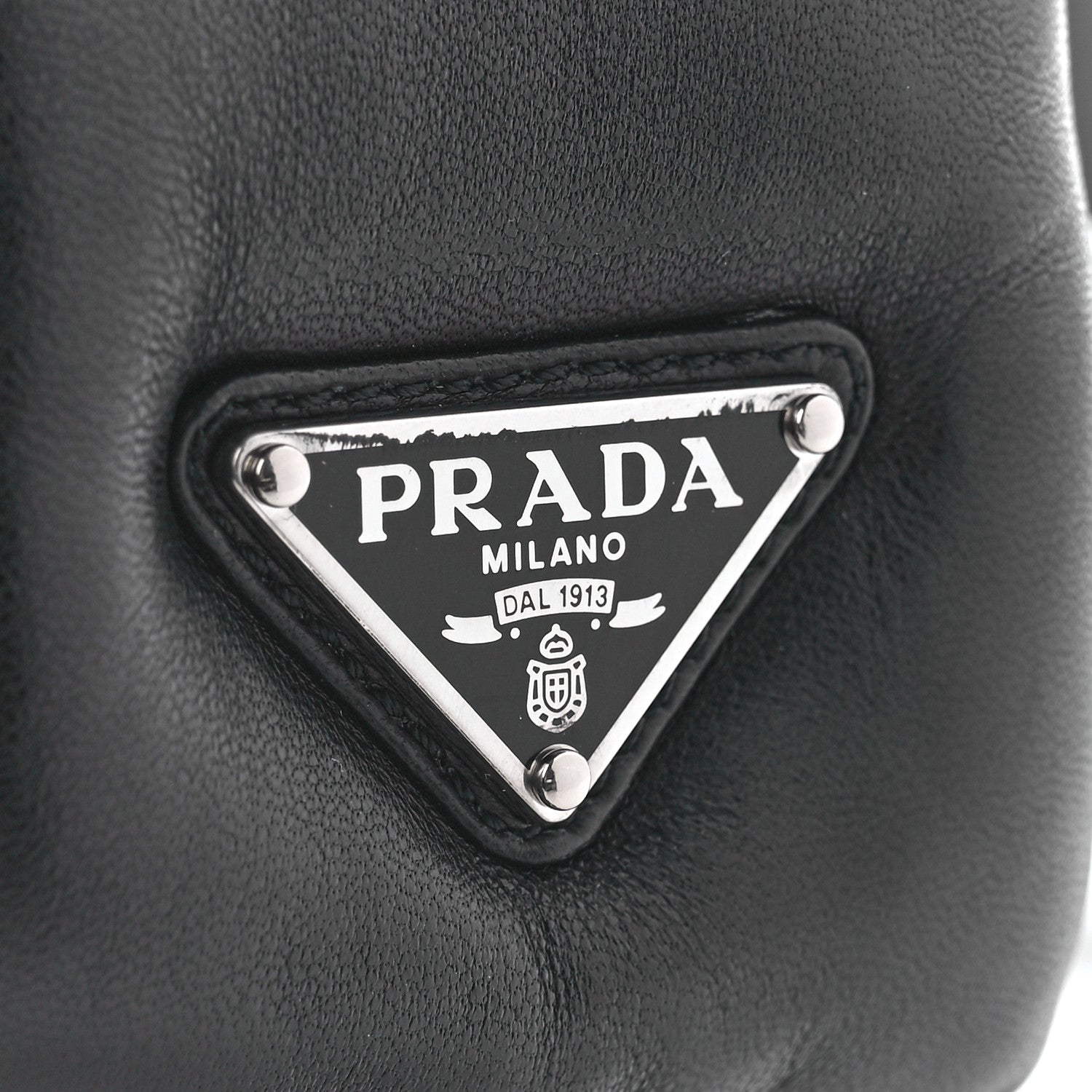Prada Nappa Soft Padded Metal Triangle Logo 65mm Slide Sandals 37 Black 8 of 9