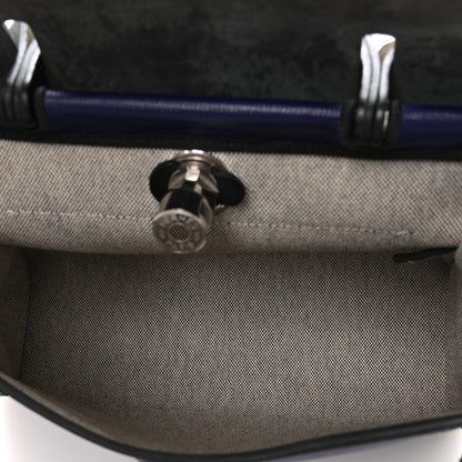 Hermes Toile H Berline Vache Hunter Herbag Zip PM 31 Bleu Saphir Black 6 of 11
