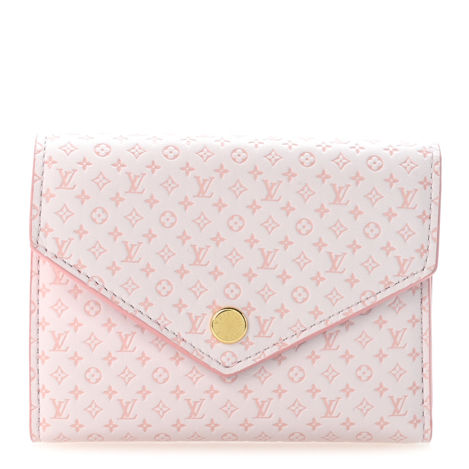Louis Vuitton Calfskin Nanogram Embossed Victorine Wallet Light Bliss 1 of 6