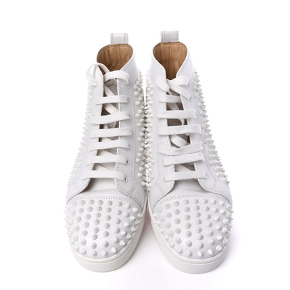 Christian Louboutin Calfskin Mens Louis Spikes Flat Sneakers 42.5 White 5 of 9