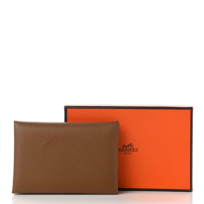 Hermes Epsom Verso Calvi Duo Card Case Alezan Biscuit 8 of 8