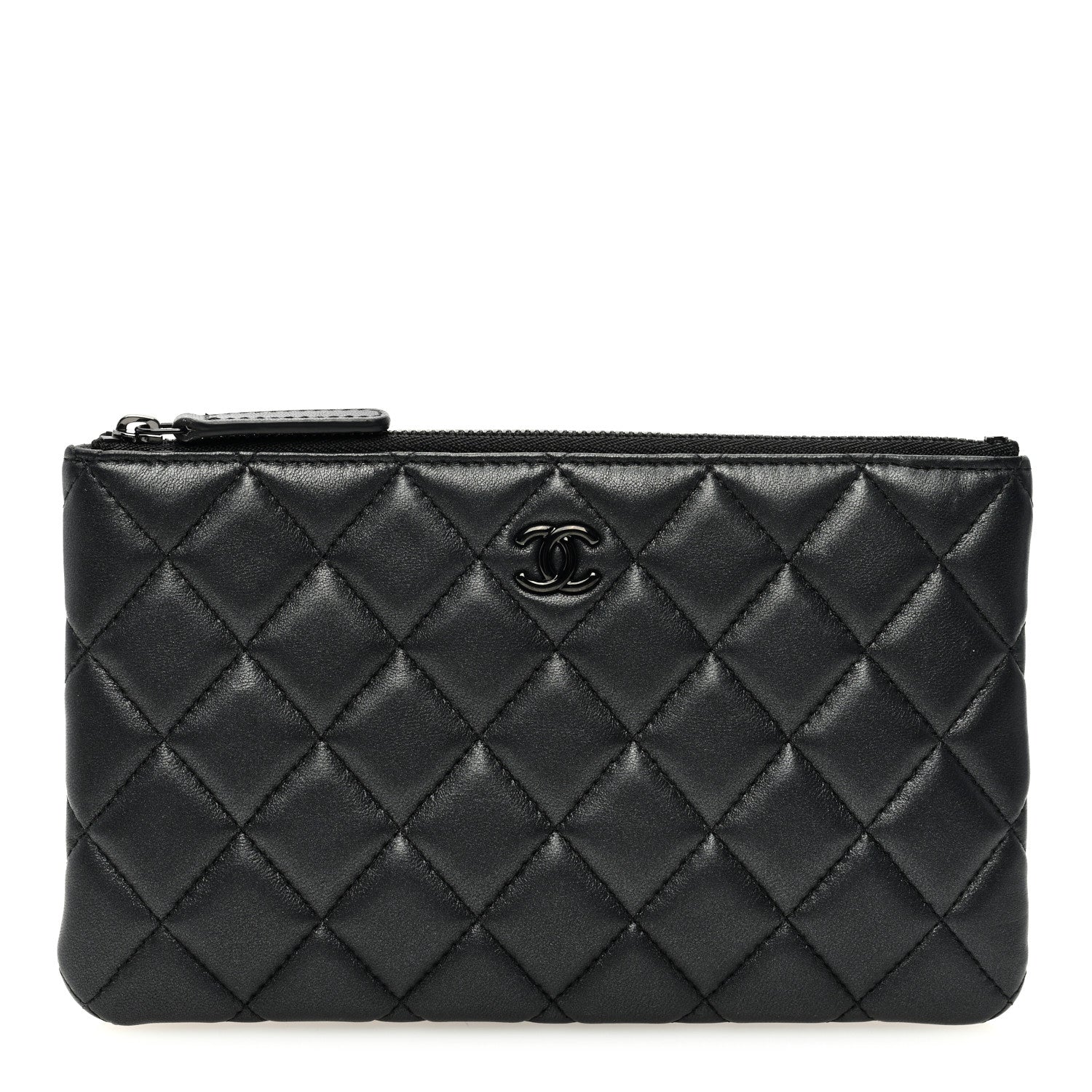 Chanel Lambskin Quilted Cosmetic Case So Black 1 of 8
