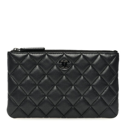 Chanel Lambskin Quilted Cosmetic Case So Black 1 of 8