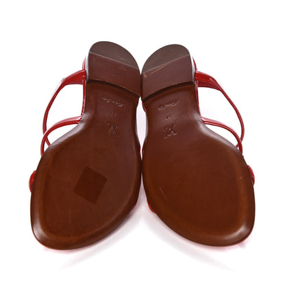 Louis Vuitton Patent Paradiso Flat Sandals 37 Rouge 5 of 11