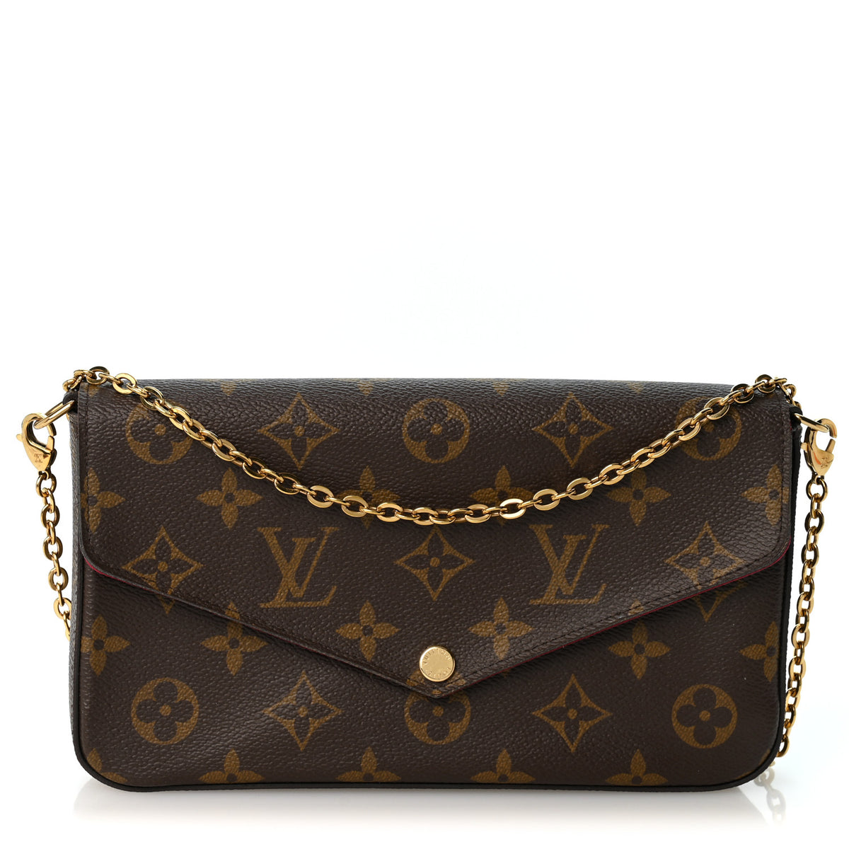 Louis Vuitton Monogram Pochette Felicie Chain Wallet Fuchsia 1 of 12