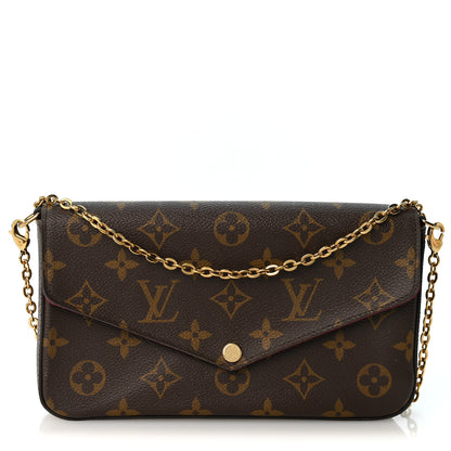 Louis Vuitton Monogram Pochette Felicie Chain Wallet Fuchsia 1 of 12