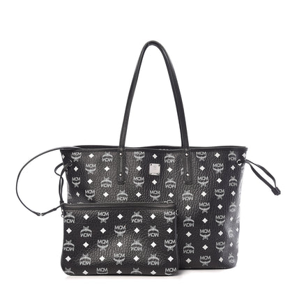 MCM Visetos Medium Reversible Shopper Tote Black 1 of 22