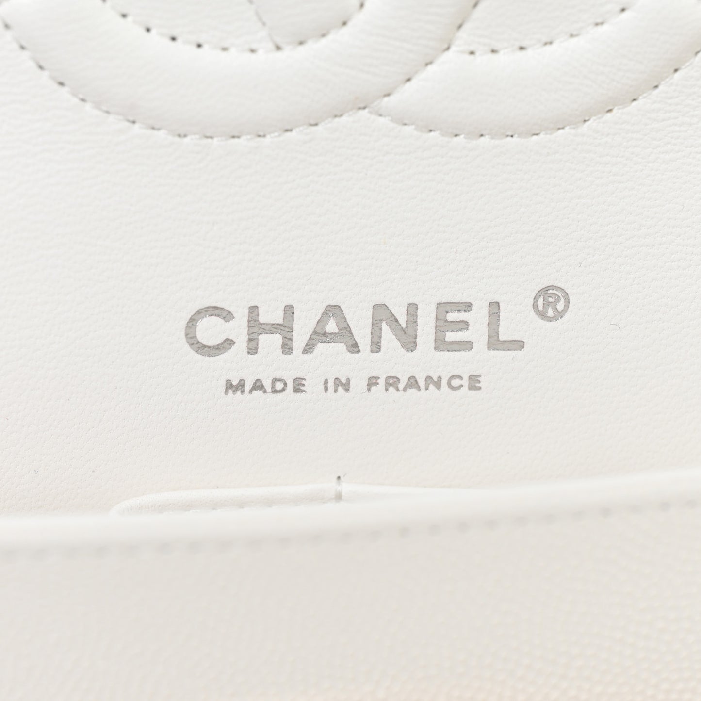 Caviar Quilted Medium Double Flap White