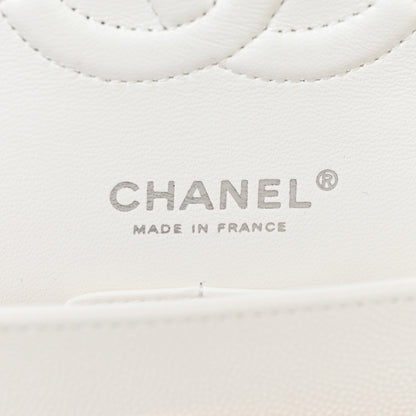 Chanel Caviar Quilted Medium Double Flap White 6 of 13