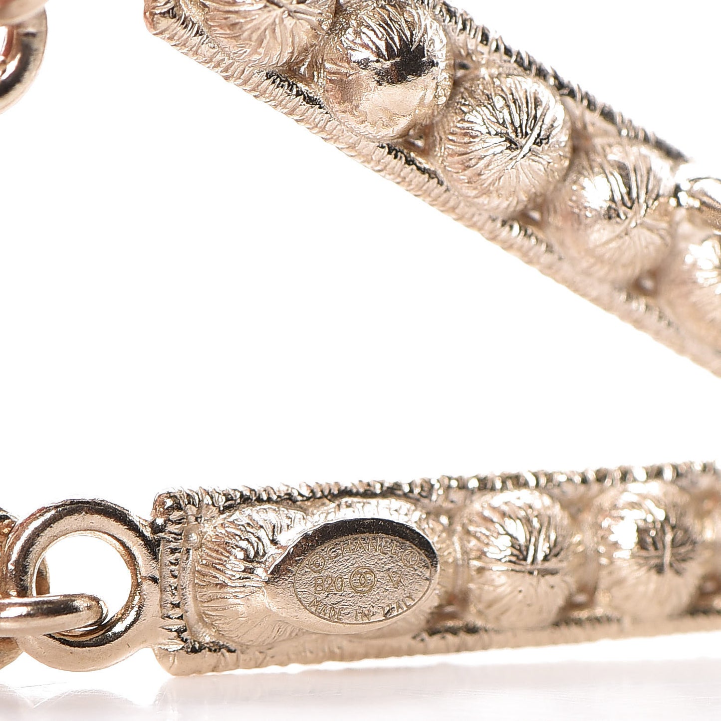 Crystal Cha-Nel Logo Drop Earrings Gold