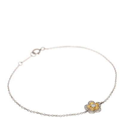 Tiffany Platinum 18K Yellow Gold Diamond Garden Flower Bracelet 1 of 4