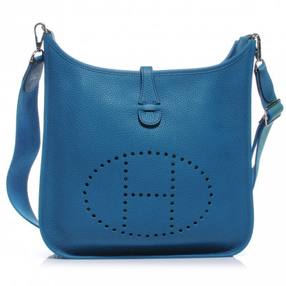 Hermes Taurillon Clemence Evelyne III PM Bleu Izmir 1 of 8