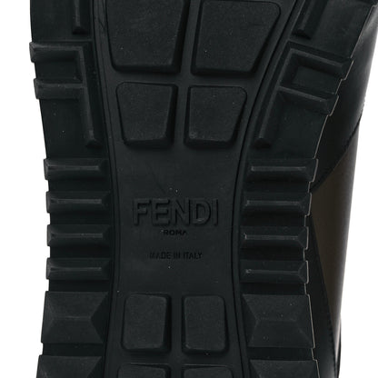 Fendi Calfskin Nylon Mens Camo Bugs Sneakers 9 Military Black Multicolor 7 of 11