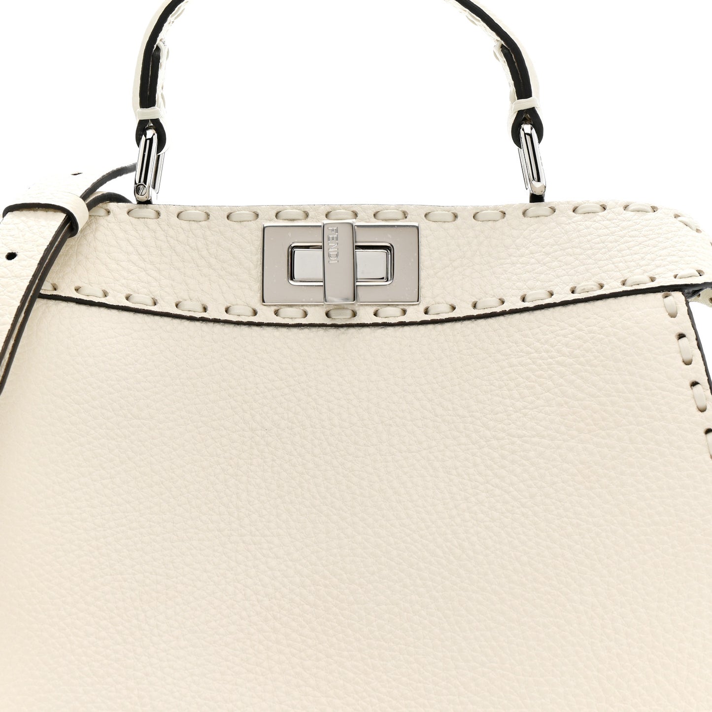 Cuoio Romano Selleria Chamois Small Peekaboo I SEE U Satchel White