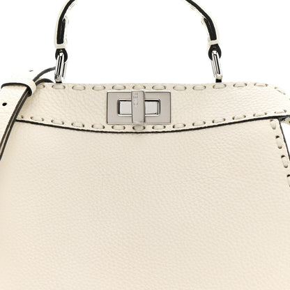 Fendi Cuoio Romano Selleria Chamois Small Peekaboo I SEE U Satchel White 9 of 12