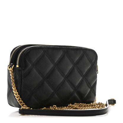 Saint Laurent Grained Lambskin Quilted Mini Becky Double Zip Bag Black 3 of 15