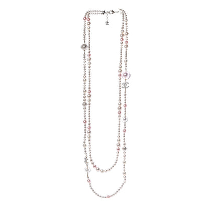 Chanel Pearl CC Long Necklace Golden Pearly White 3 of 6