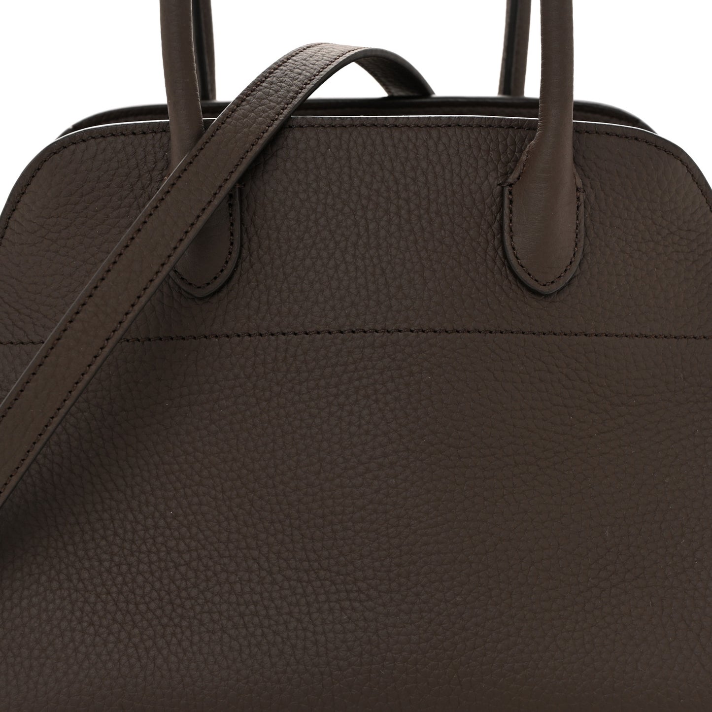 Grained Calfskin Soft Margaux 10 Bag Deep Brown