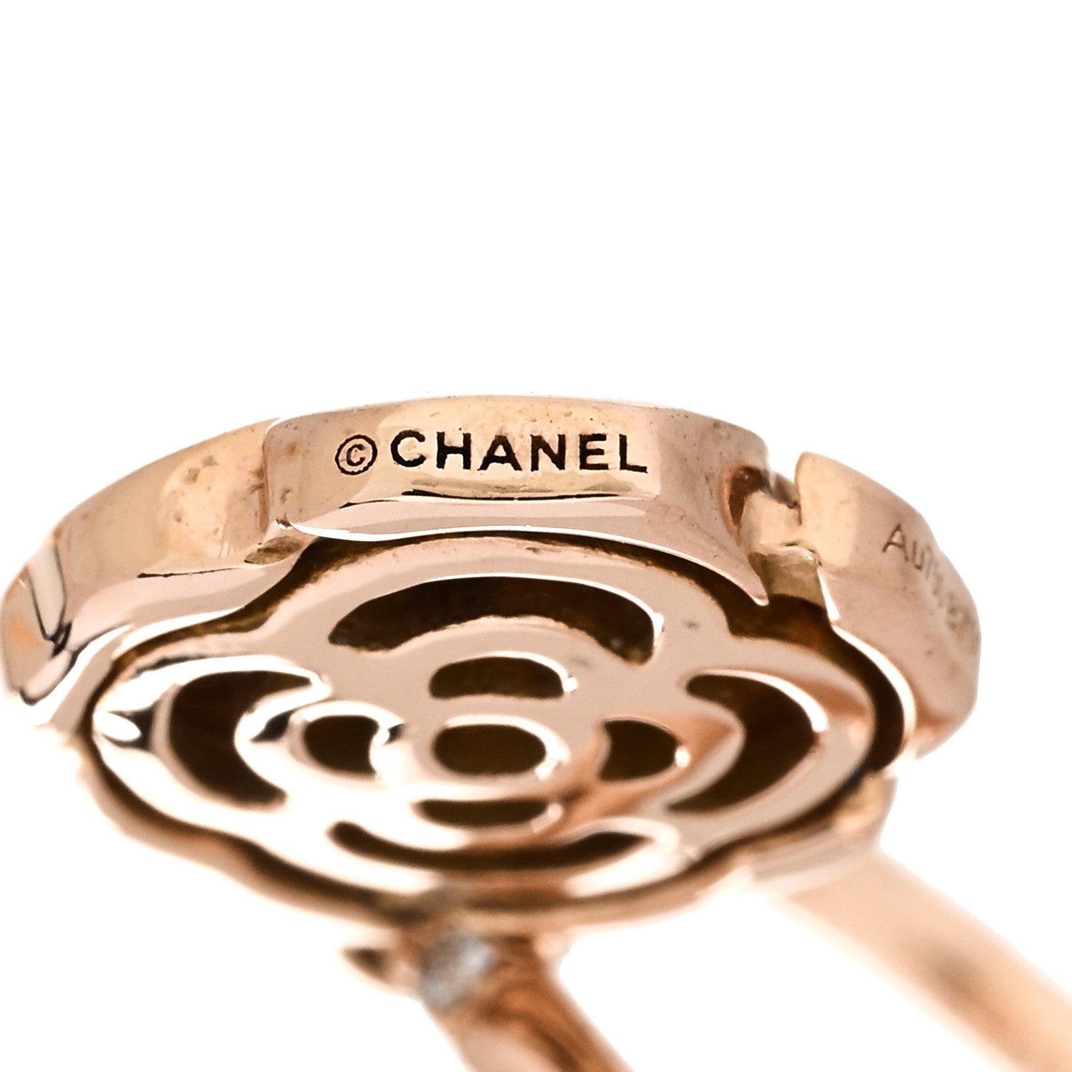 Chanel 18K Rose Gold Diamond Extrait de Camelia Drop Earrings 4 of 5