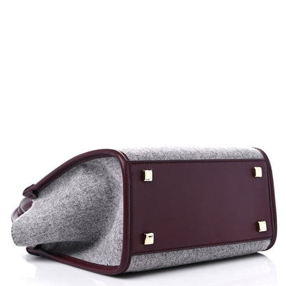 Jimmy Choo Felt Varenne Tote Marl Grey Burgundy 3 of 9