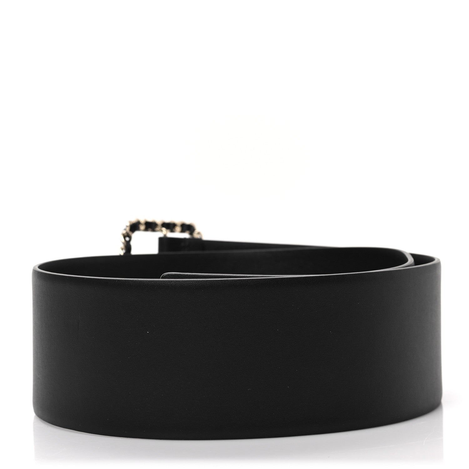 Chanel Lambskin Chain Square Buckle Belt 75 30 Black 2 of 4
