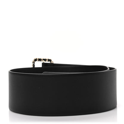 Chanel Lambskin Chain Square Buckle Belt 75 30 Black 2 of 4