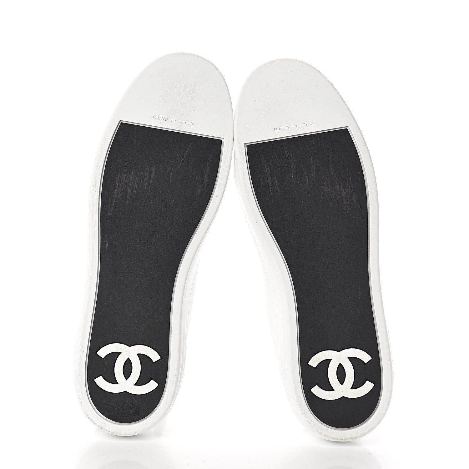 Chanel Calfskin Womens CC Sneakers 39.5 Black White 7 of 7
