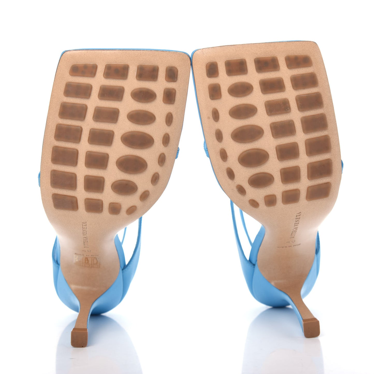 Lambskin Stretch Multi Strap 90mm Sandals 40 Sky Blue