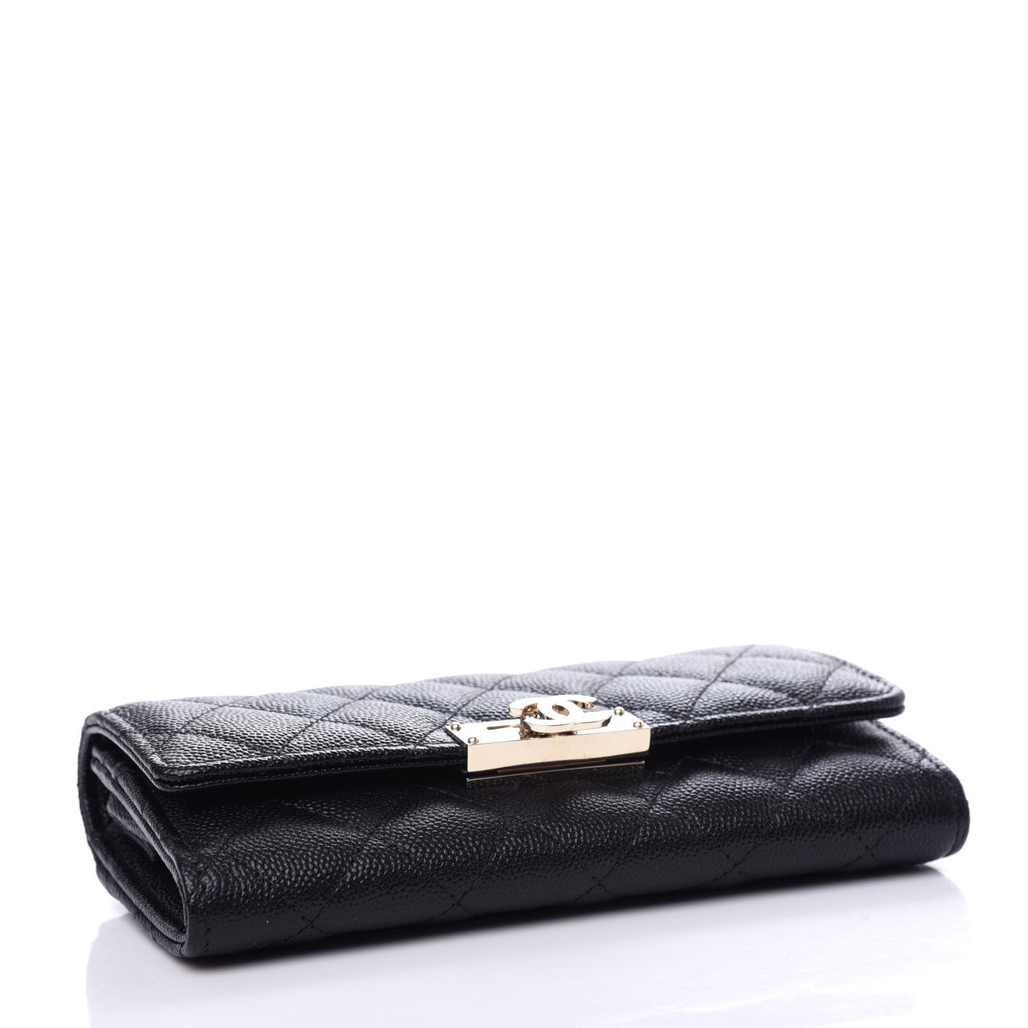 Chanel Caviar Quilted Large Golden Class Gusset Flap Wallet Black 4 of 8