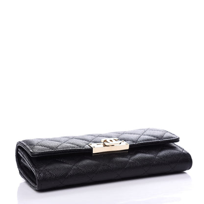 Chanel Caviar Quilted Large Golden Class Gusset Flap Wallet Black 4 of 8
