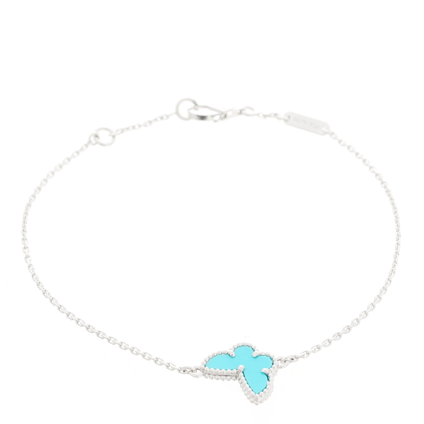18K White Gold Turquoise Sweet Alhambra Butterfly Bracelet