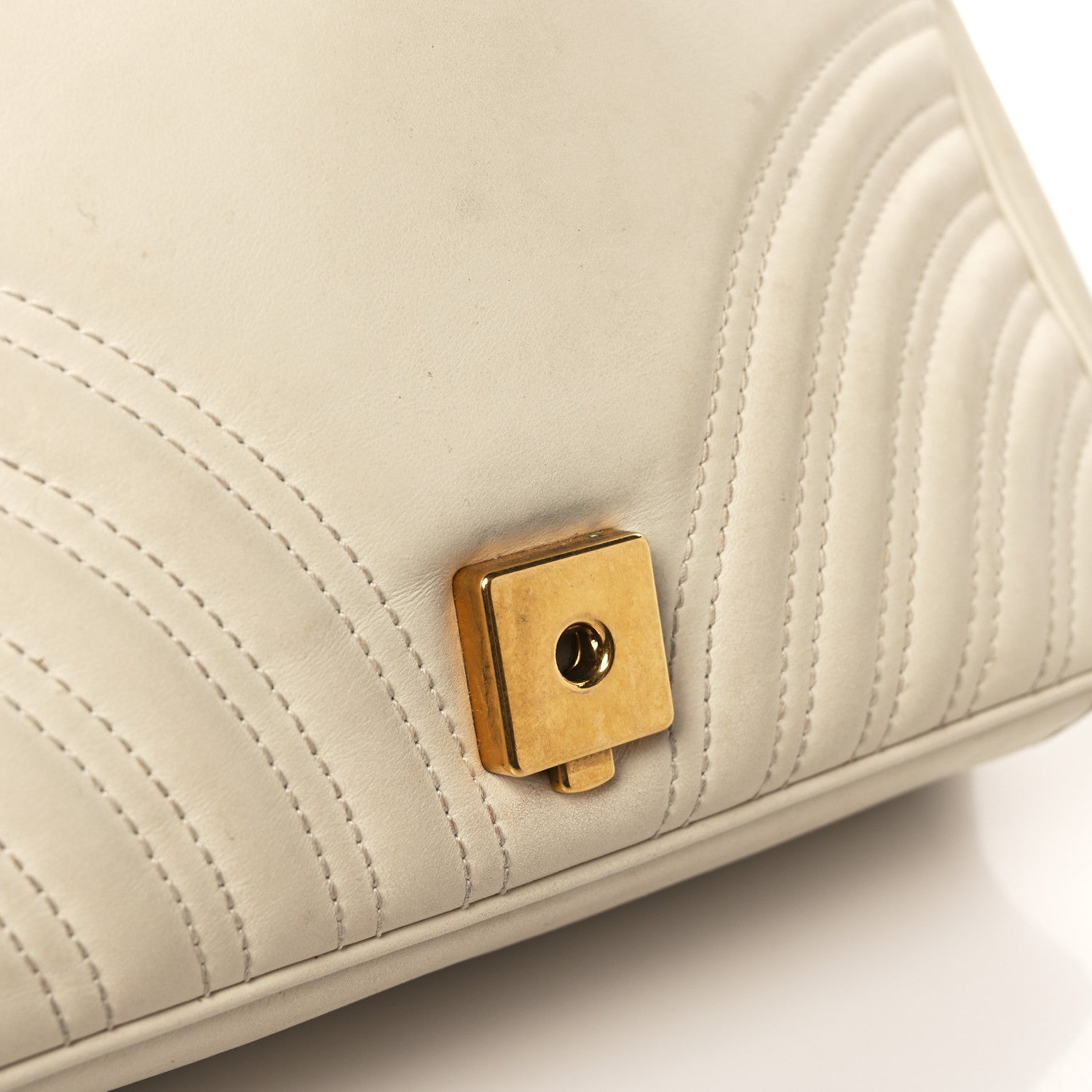 Gucci Calfskin Matelasse Small GG Marmont Shoulder Bag White 10 of 15