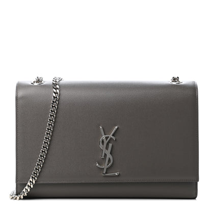 Saint Laurent Grain De Poudre Large Classic Monogram Kate Satchel Earth 1 of 4