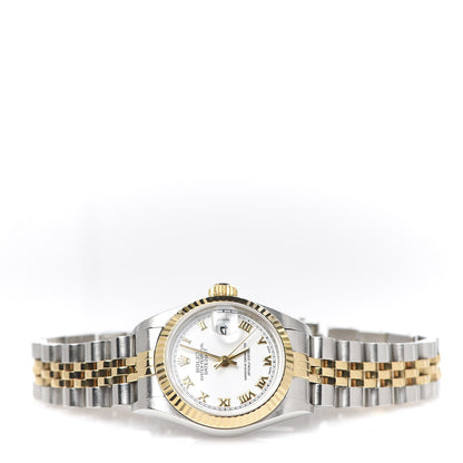 Rolex Stainless Steel 18K Yellow Gold 26mm Oyster Perpetual Datejust Watch White Roman 79173 3 of 7