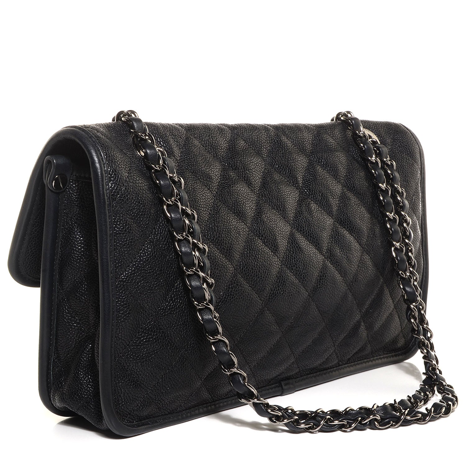Chanel Caviar French Riviera Large Flap Black 3 of 10