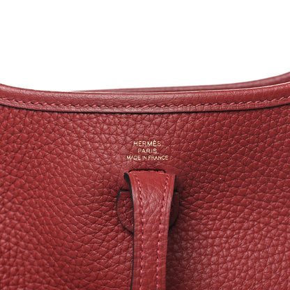 Hermes Taurillon Clemence Evelyne TPM Rouge H 6 of 11