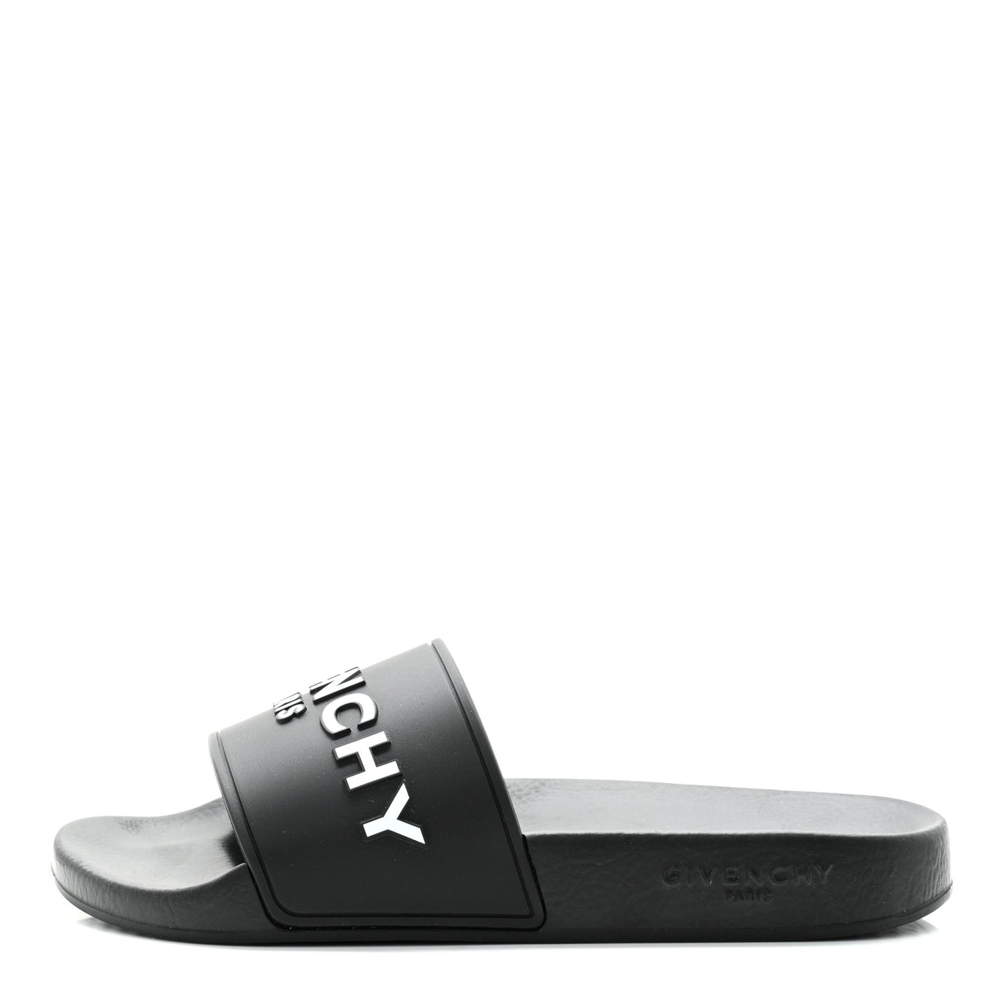 Rubber Logo Pool Slide Sandals 37 Black