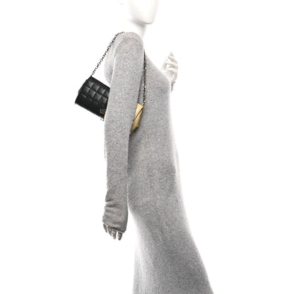 Chanel Lambskin Chocolate Bar Flap Clutch Bag Black Beige 2 of 10